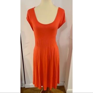 Midi Coral A-Line Cap Sleeved Dress Size L / XL Old Navy